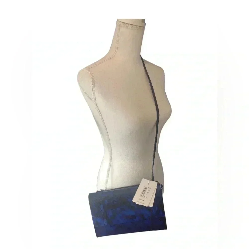 NWT Ted Baker Animal Print Blue Crossbody Bag Purse Handbag Leather